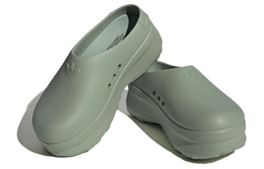 Шлепанцы женские Adidas AdiFOM Stan Smith серебристо-зелёные, 40 EU