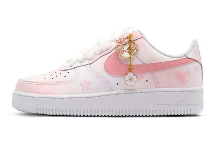 Женские кеды Nike Air Force 1 Low GS розовые и белые, 36.5 EU