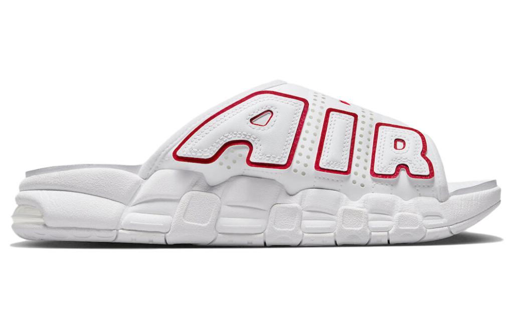Шлепанцы мужские Nike Air More Uptempo Slide белые, красные, 42.5 EU