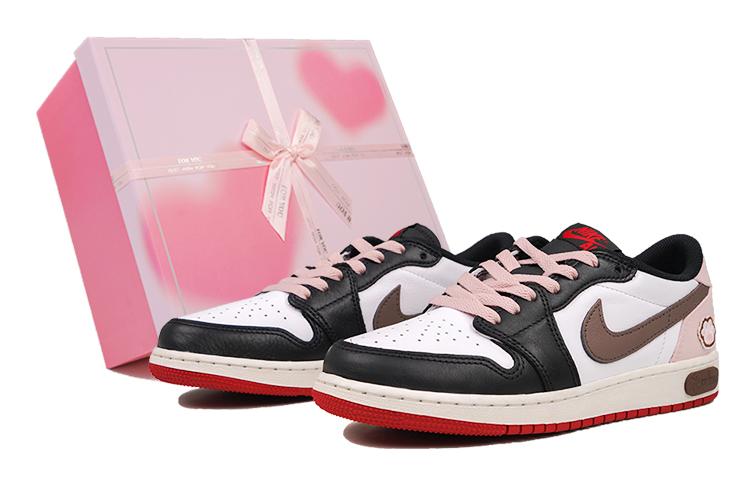 Кеды женские Jordan Air Jordan 1 RISK Low-Top GS розово-коричневые, 38.5 EU