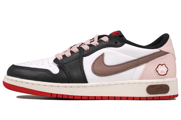 Кеды женские Jordan Air Jordan 1 RISK Low-Top GS розово-коричневые, 38.5 EU