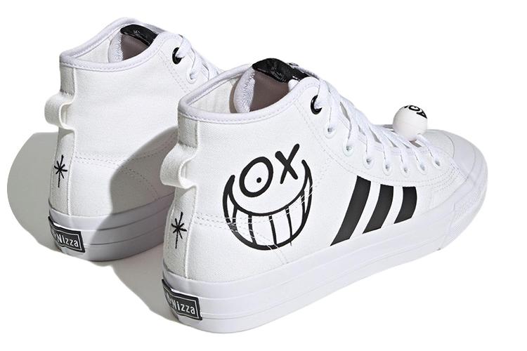 Кроссовки мужские Adidas Nizza Hi Andre Saraiva Love Union белые, черные, 36 2/3 EU