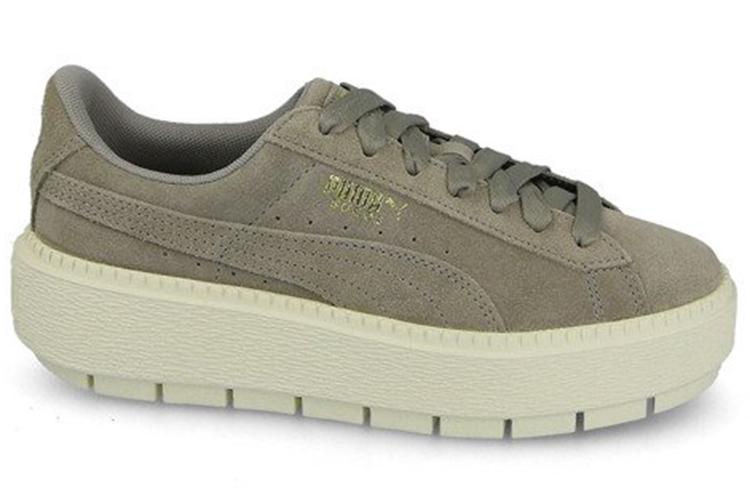 Кеды женские PUMA Platform Trace Low Tops зелёные, 37.5 EU