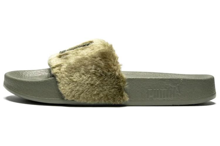 Шлепанцы женские PUMA Fenty X Fur Slide burnt olive, 38 EU