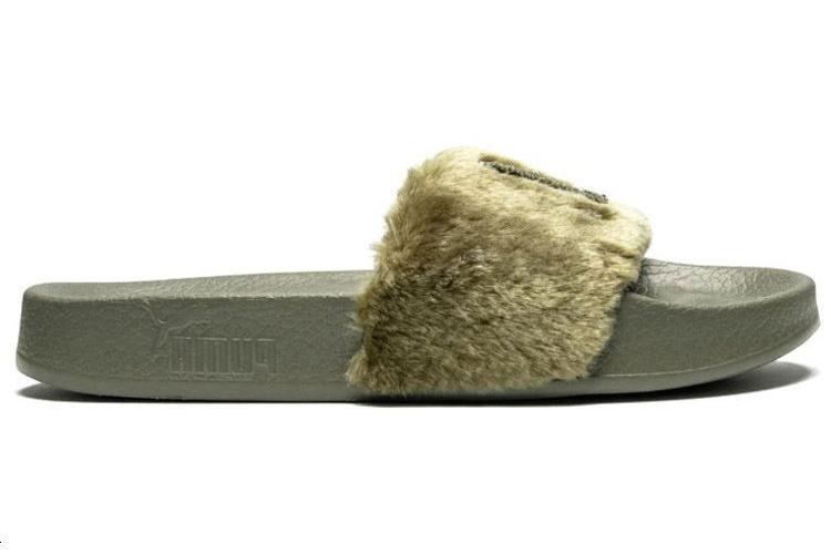Шлепанцы женские PUMA Fenty X Fur Slide burnt olive, 38 EU