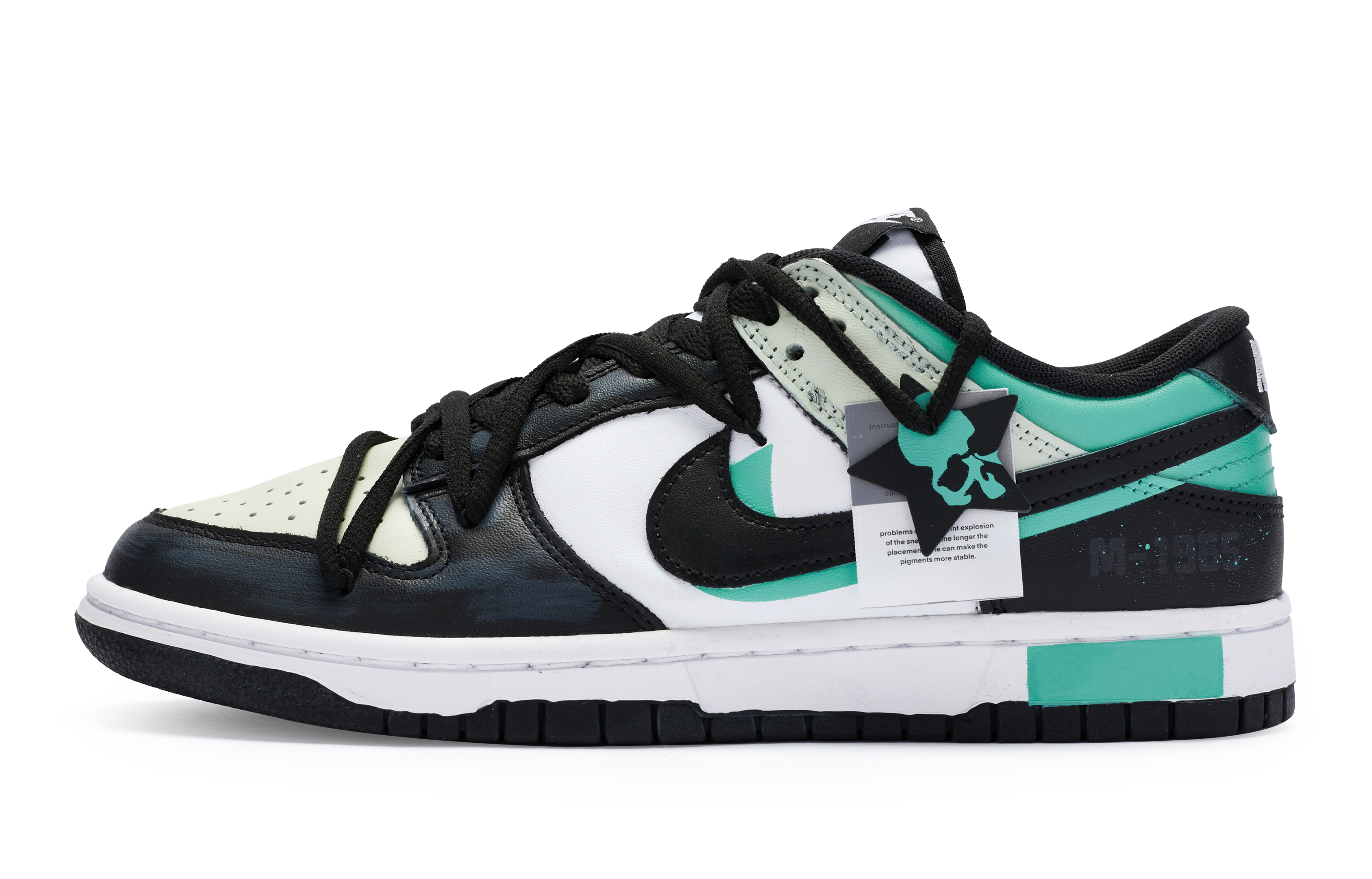 Кроссовки мужские Nike Dunk 811 черные, белые и зеленые, 41 EU