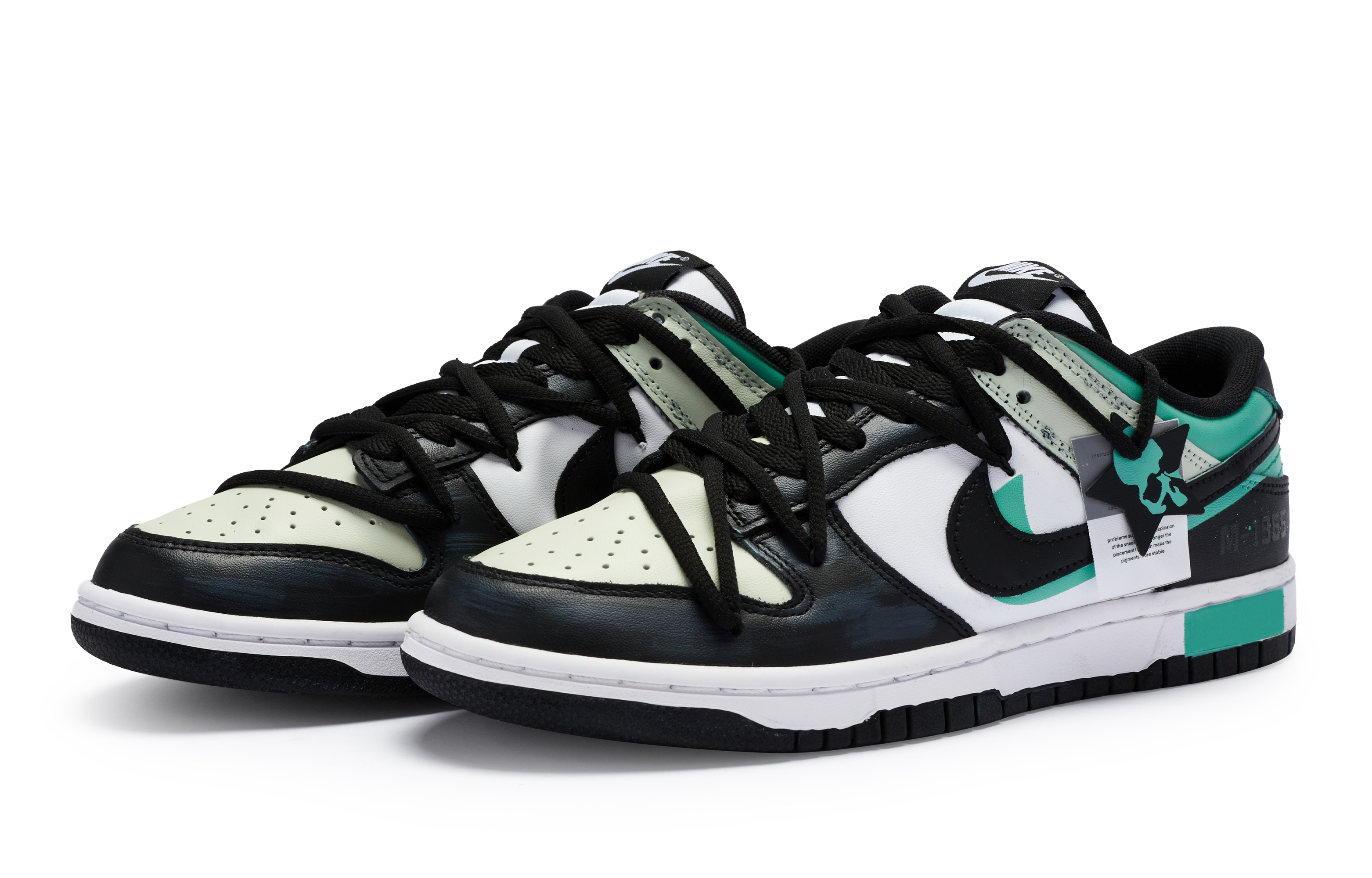 Кроссовки мужские Nike Dunk 811 черные, белые и зеленые, 41 EU