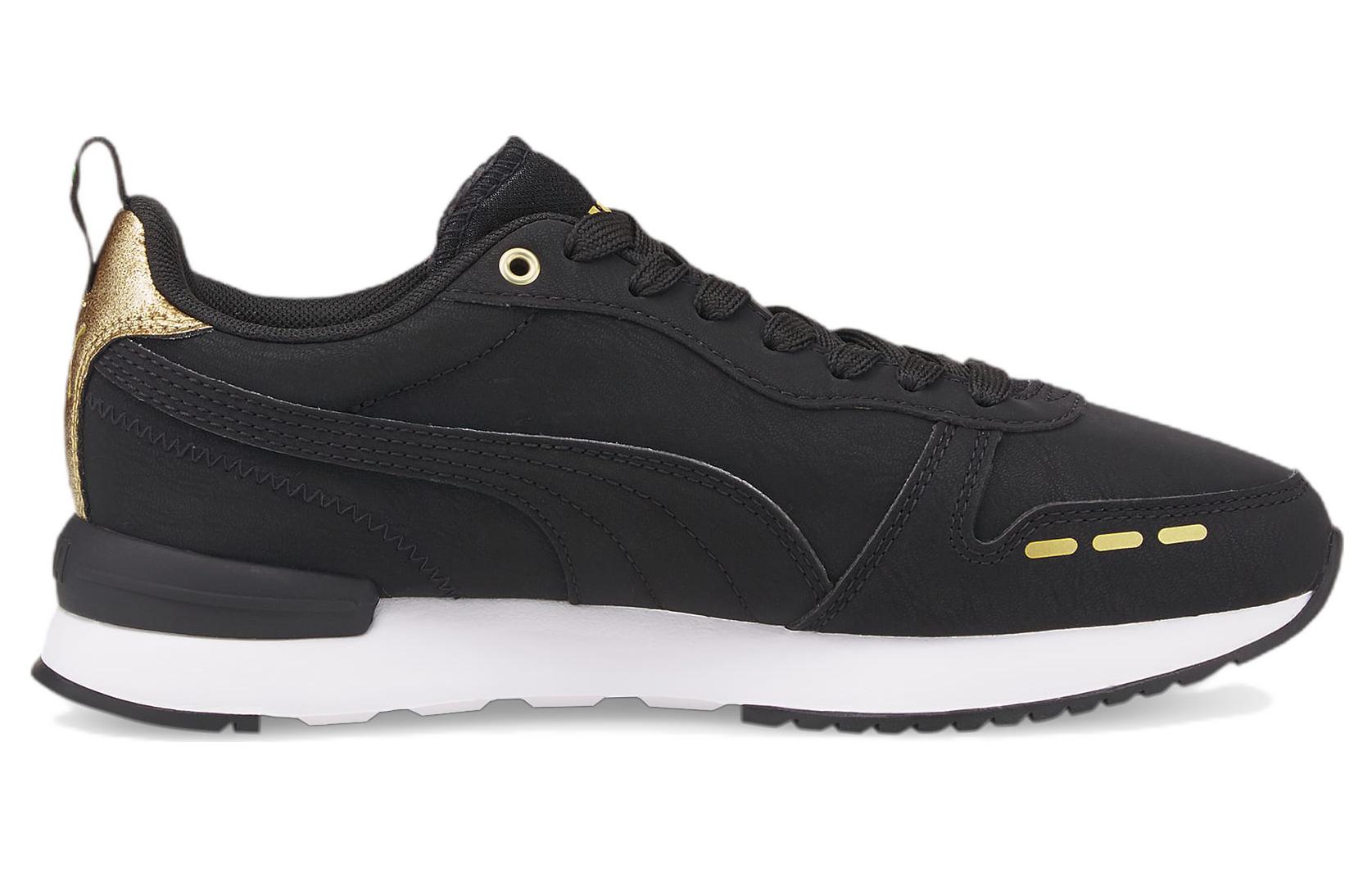 Кроссовки женские PUMA R78 Raw Metallics черные, 37 EU