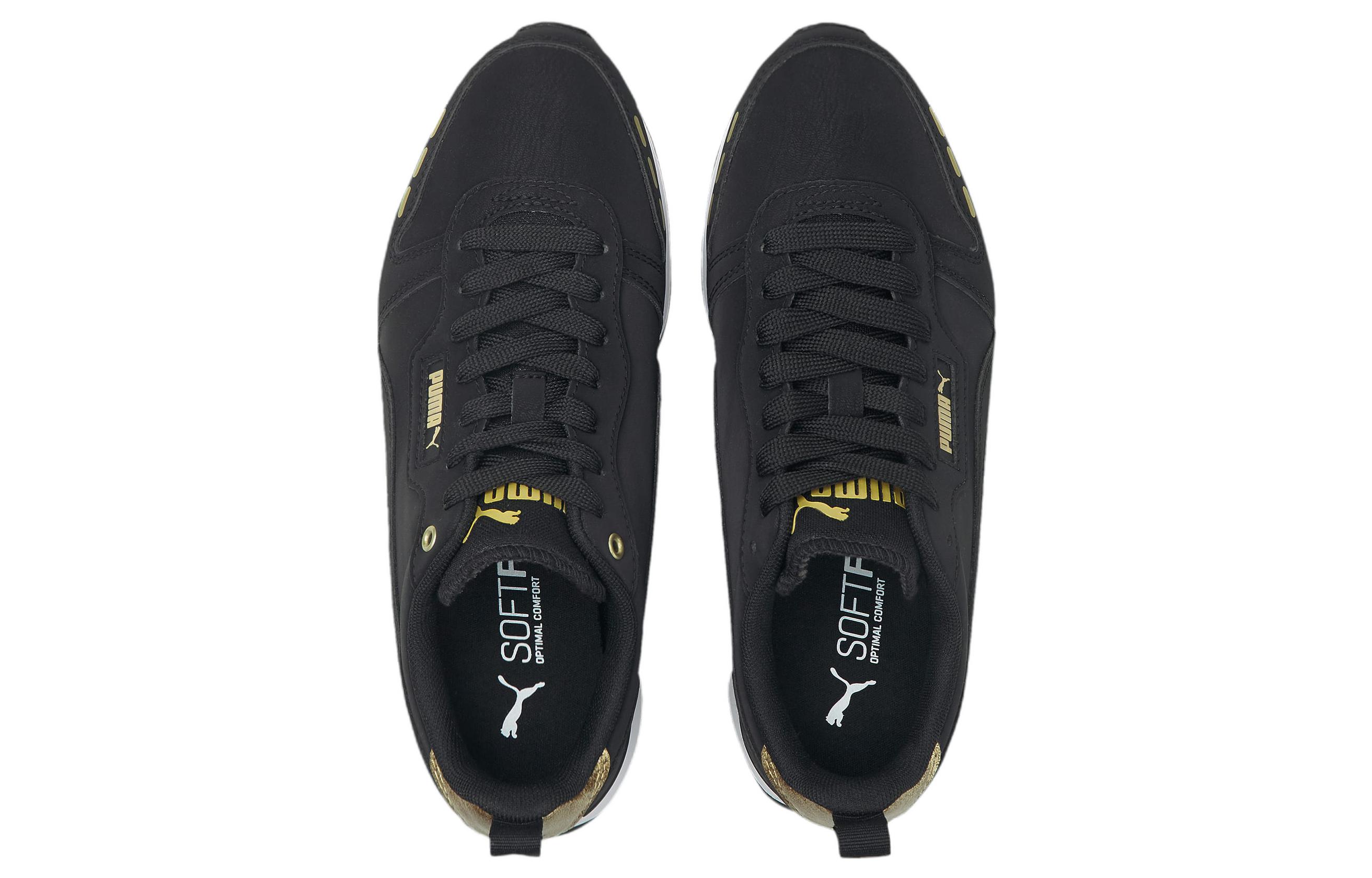 Кроссовки женские PUMA R78 Raw Metallics черные, 37 EU