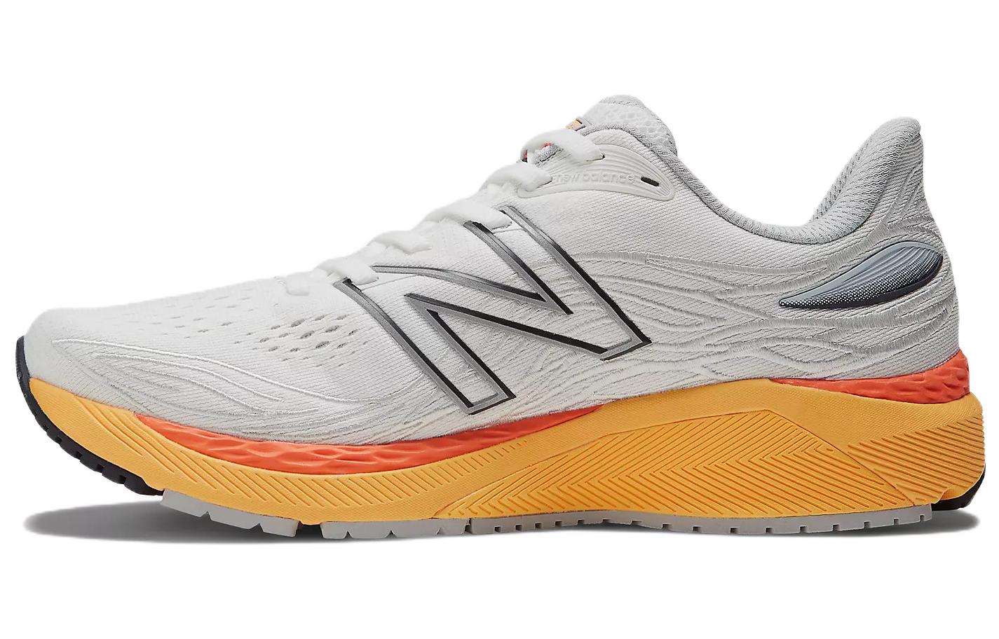 Кроссовки мужские New Balance 860 V12 белые, ярко-абрикосовые, 41.5 EU