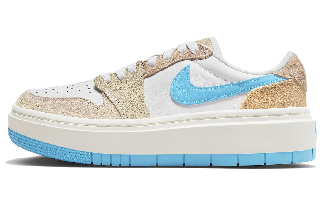 Спортивные кеды женские Jordan 1 Elevate Low SE Salt Lake City бежево-голубые, 35.5 EU