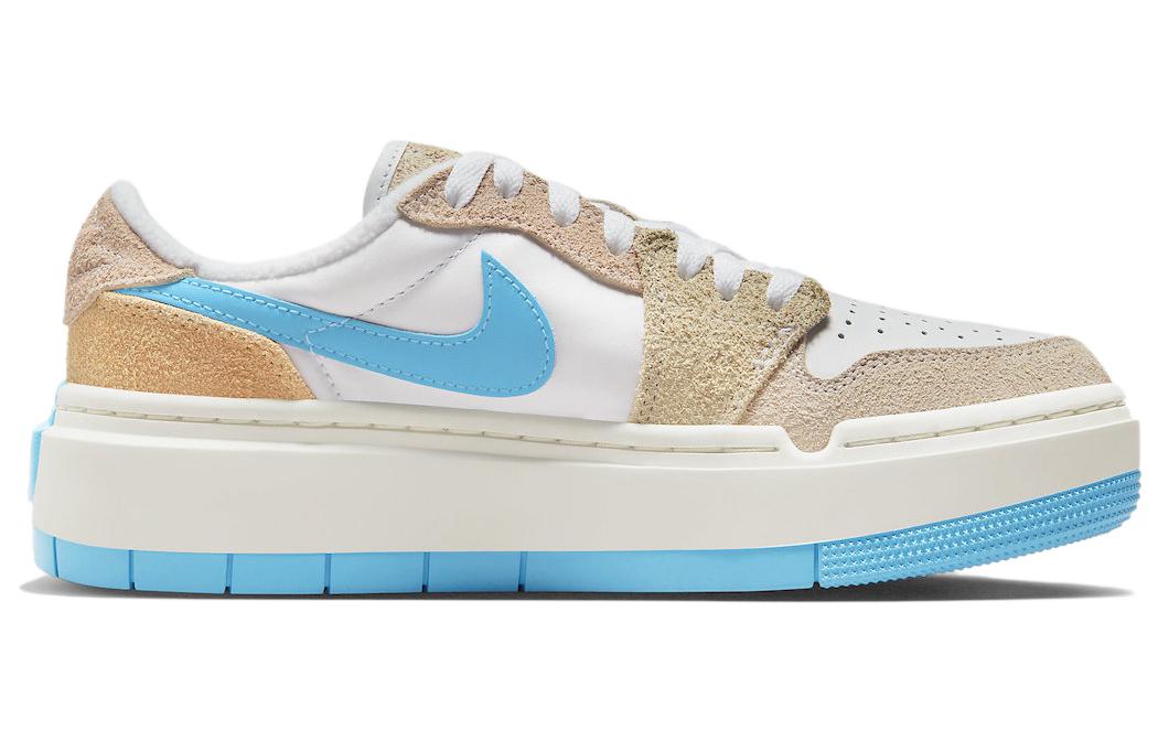 Спортивные кеды женские Jordan 1 Elevate Low SE Salt Lake City бежево-голубые, 35.5 EU