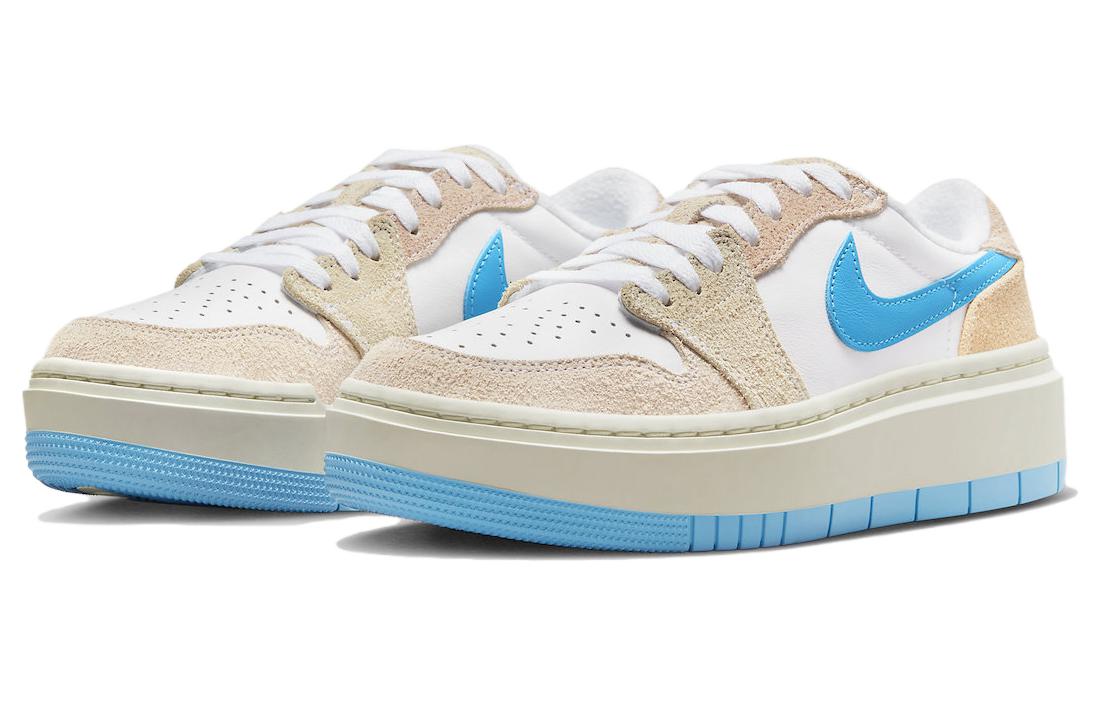 Спортивные кеды женские Jordan 1 Elevate Low SE Salt Lake City бежево-голубые, 35.5 EU