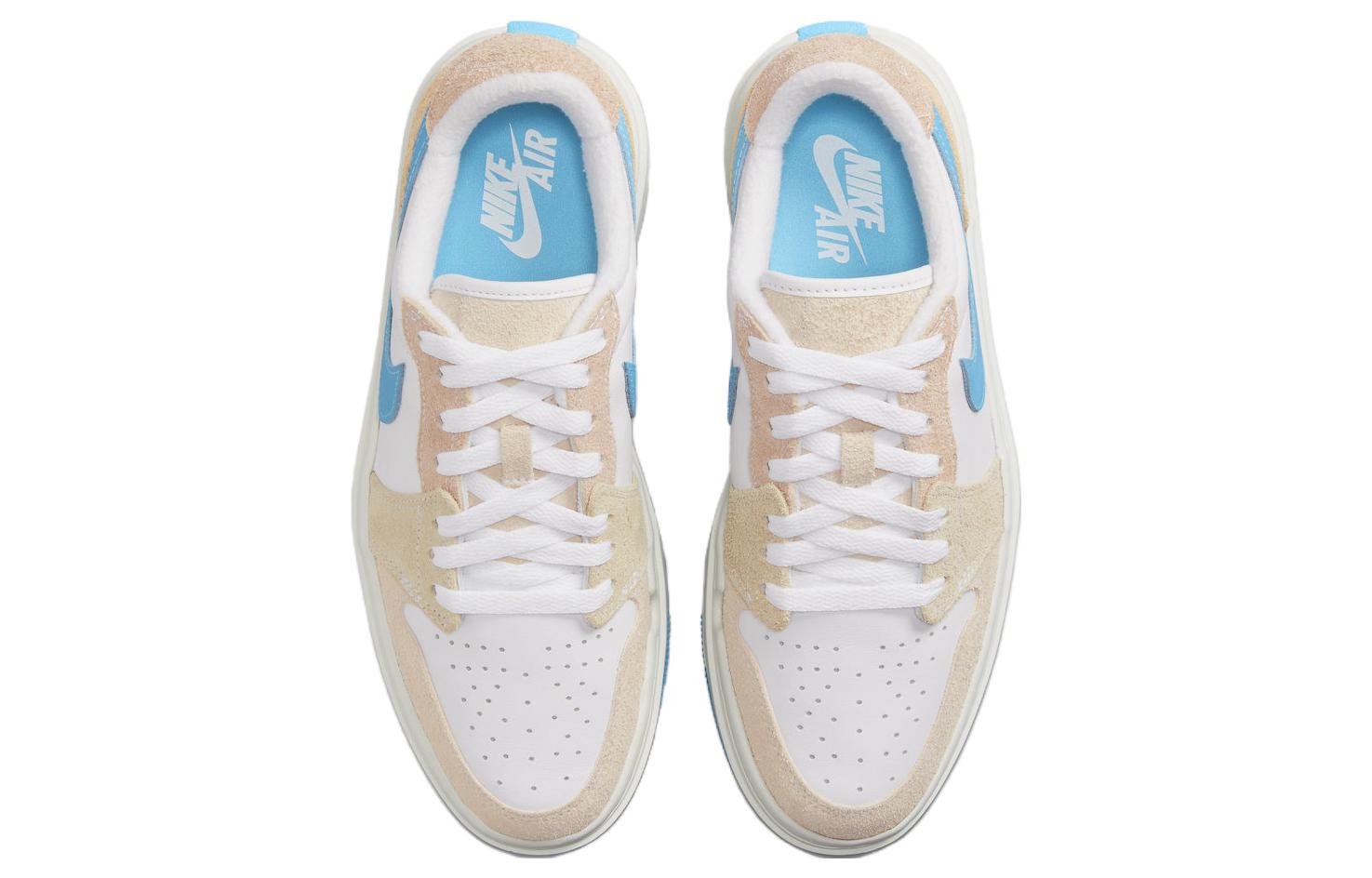 Спортивные кеды женские Jordan 1 Elevate Low SE Salt Lake City бежево-голубые, 35.5 EU