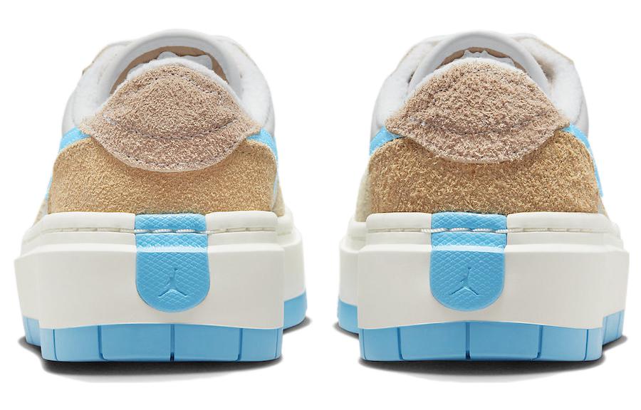 Спортивные кеды женские Jordan 1 Elevate Low SE Salt Lake City бежево-голубые, 35.5 EU