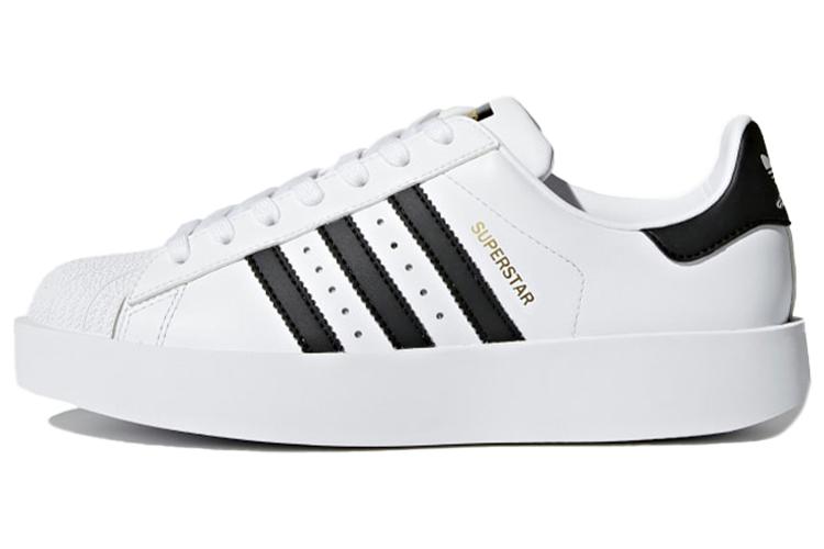 Кеды женские Adidas Originals Superstar Bold Leather белые и черные, 37 1/3 EU