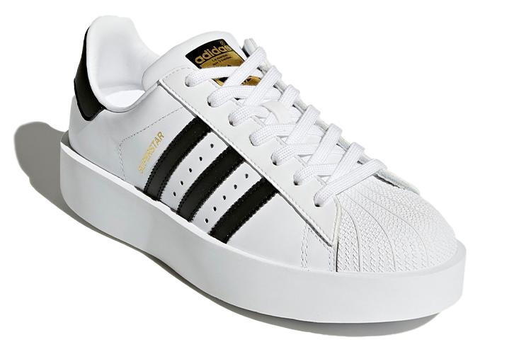 Кеды женские Adidas Originals Superstar Bold Leather белые и черные, 37 1/3 EU