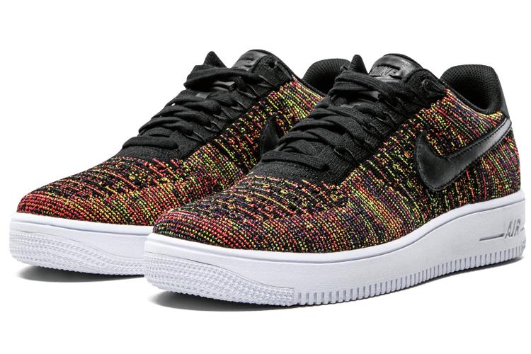 Кроссовки унисекс Nike Lab Air Force 1 Low Flyknit черные, многоцветные, 37.5 EU