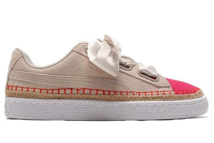 Кеды женские PUMA Suede Heart Sneakerdrille бежево-розовые, 39 EU