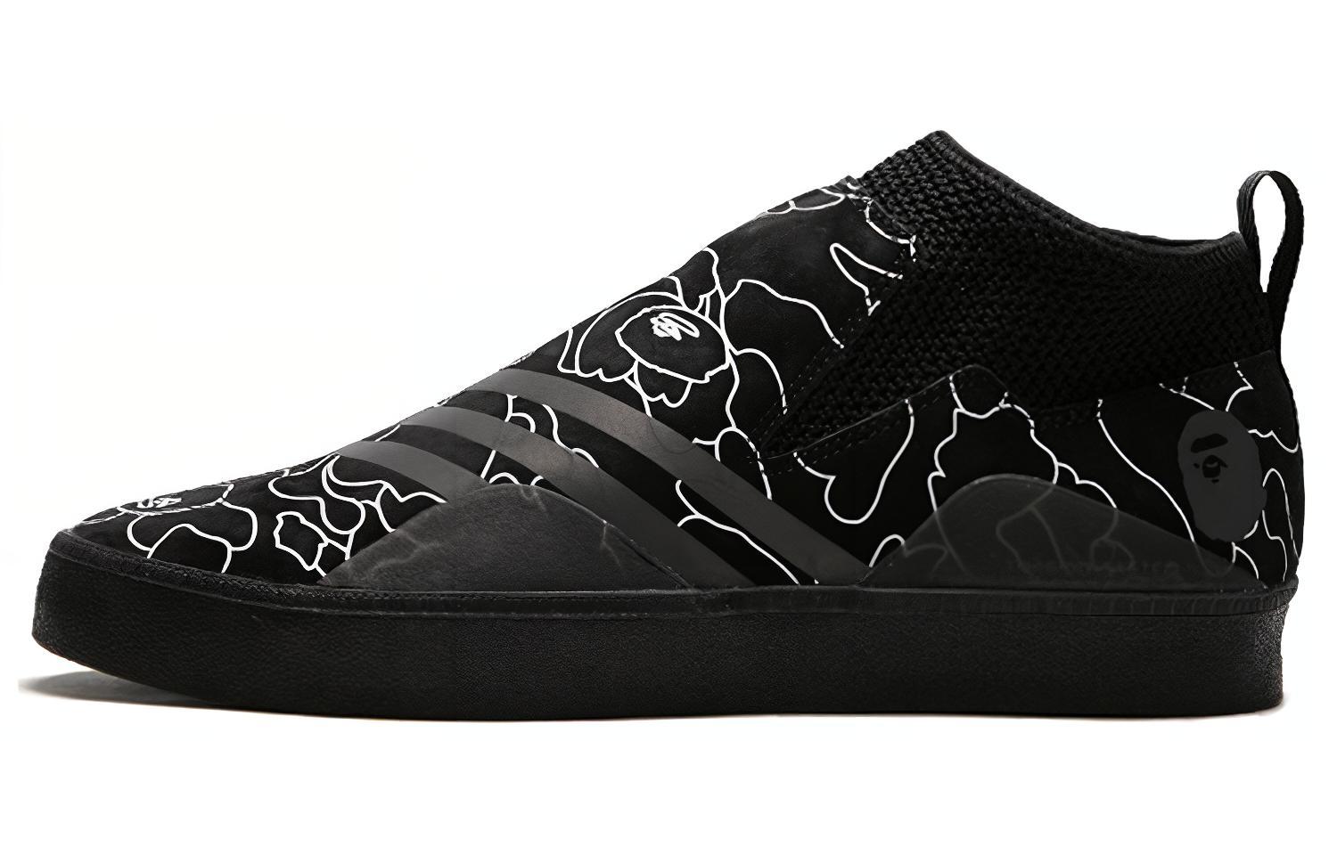 Спортивные кеды мужские BAPE X Adidas Originals 3ST.002 черные-белые