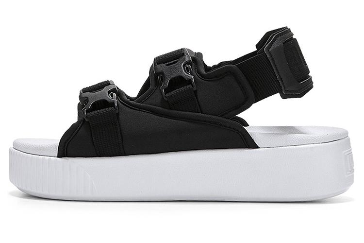 Сандалии женские PUMA Platform Slide Ylm 19 черно-белые, 37 EU