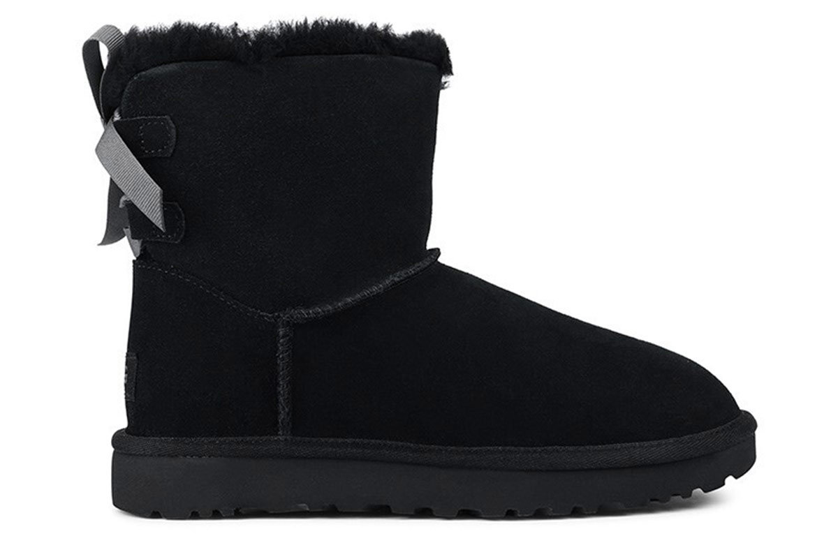 Снежные ботинки женские UGG Mini Continuity Bow черные, 36 EU