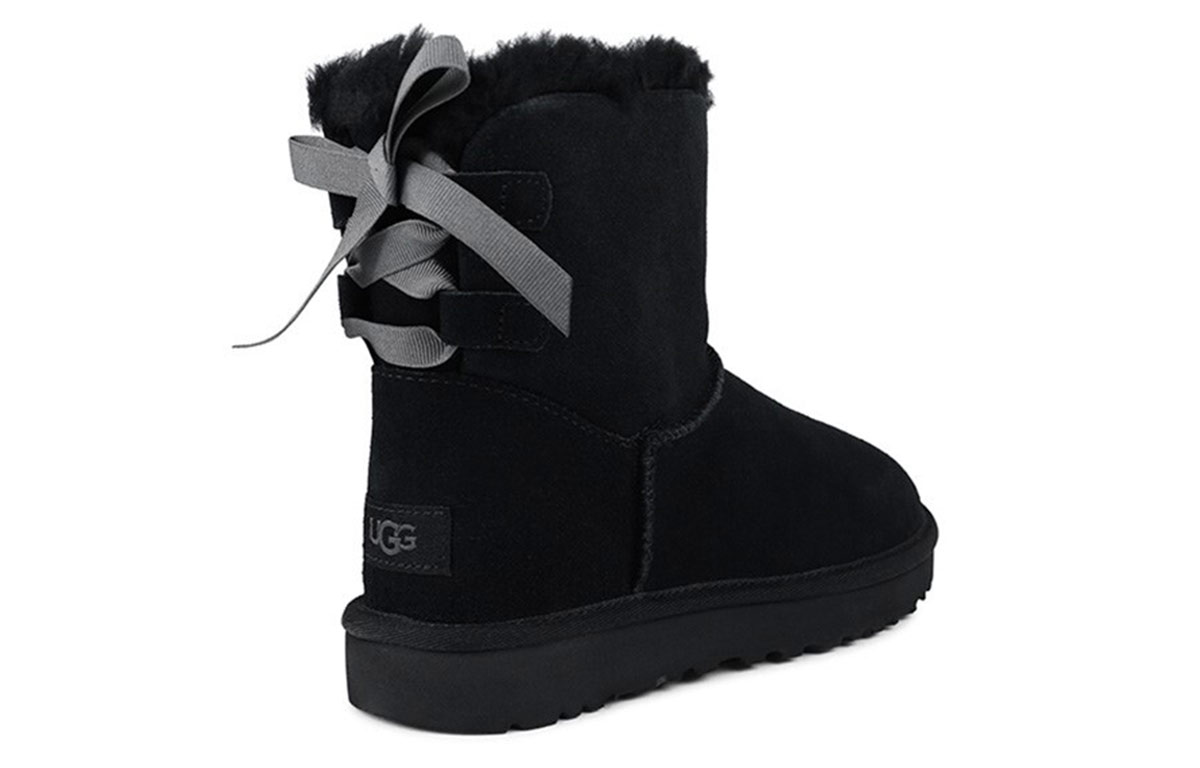 Снежные ботинки женские UGG Mini Continuity Bow черные, 36 EU