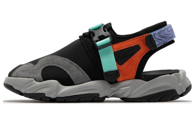 Сандалии унисекс PUMA TS 01 Retro черные electric peppermint, 42 EU