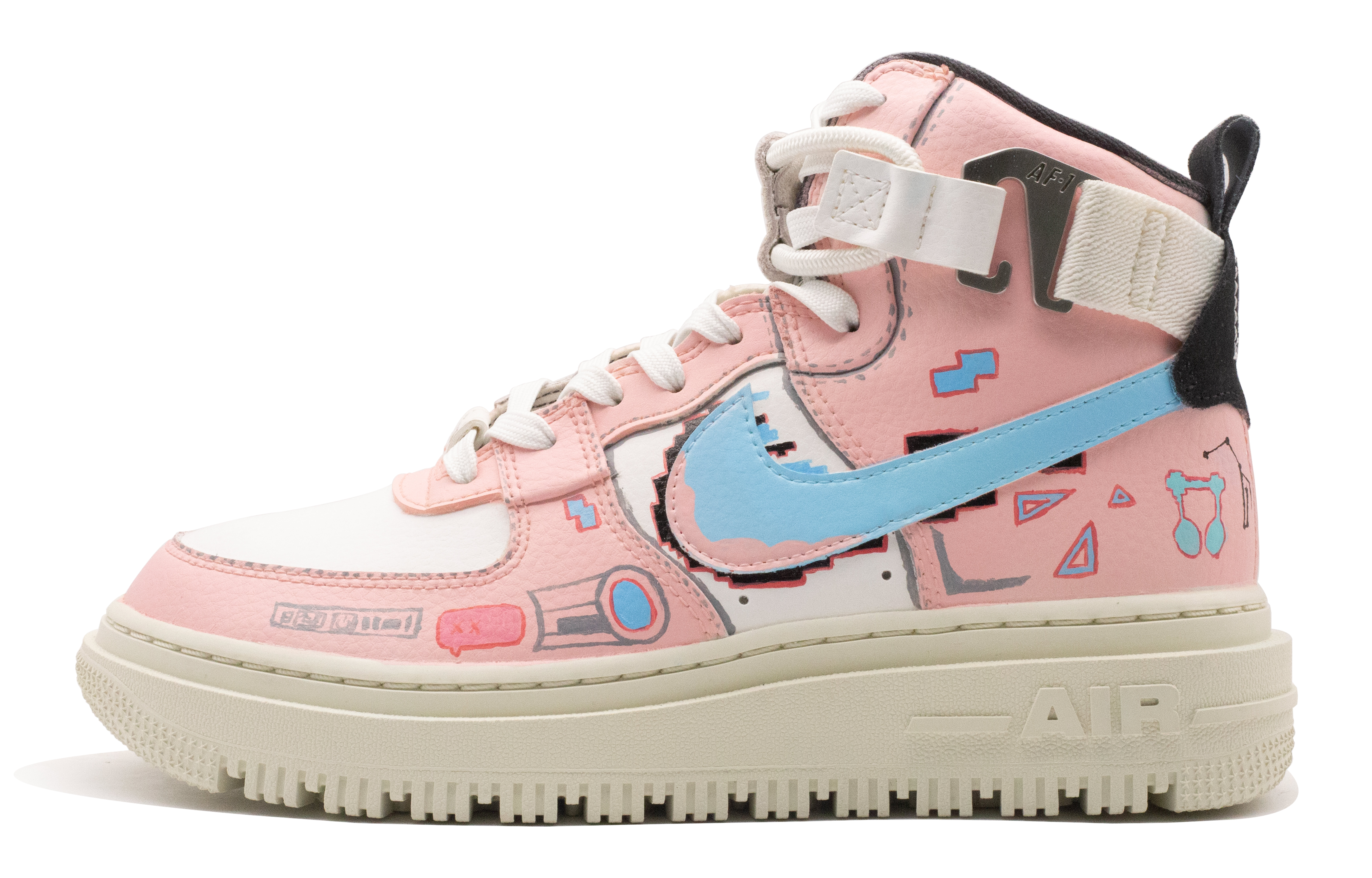 Кеды женские Nike Air Force 1 Esports High Top розовые, голубые, 36.5 EU