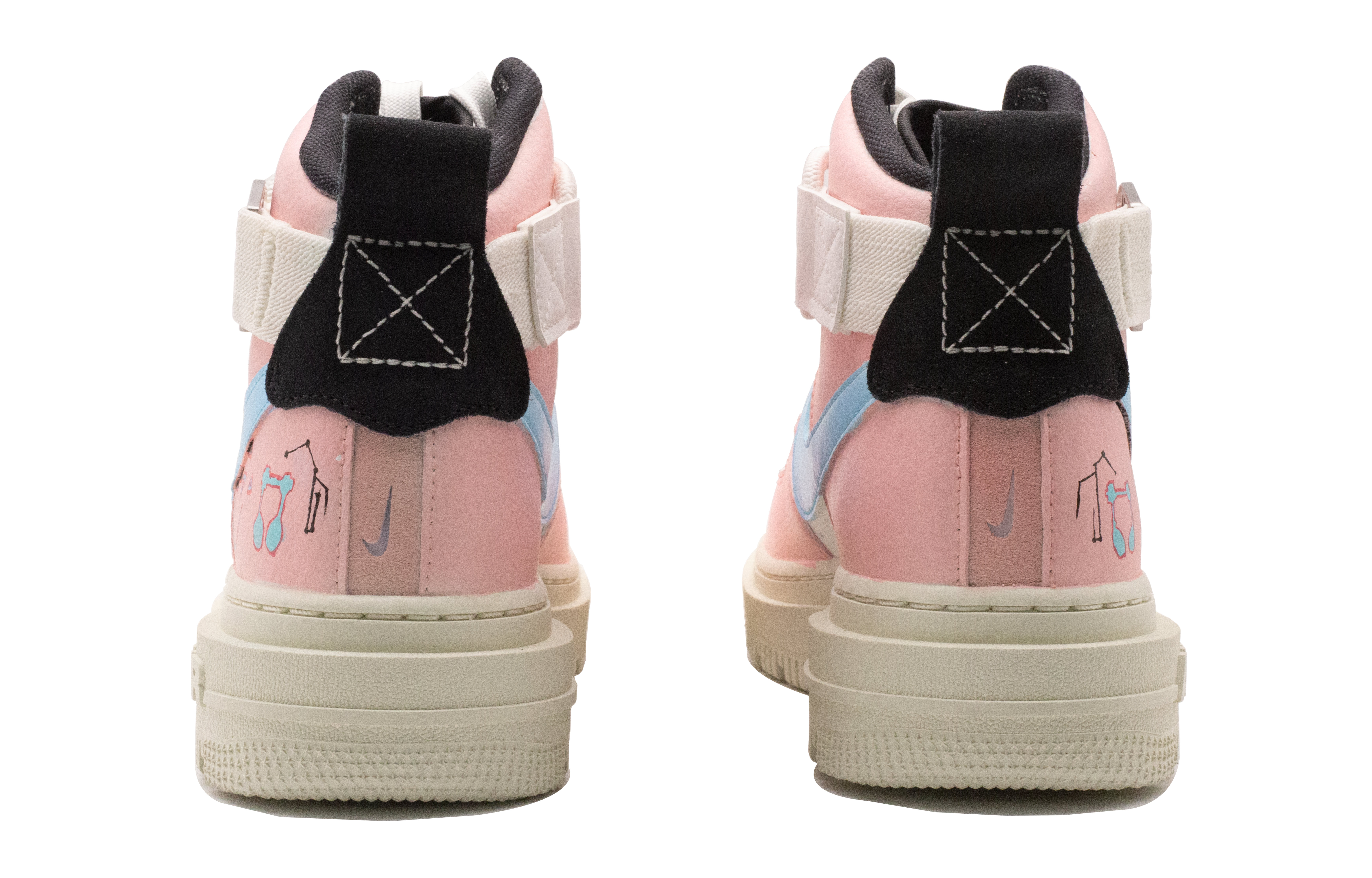 Кеды женские Nike Air Force 1 Esports High Top розовые, голубые, 36.5 EU