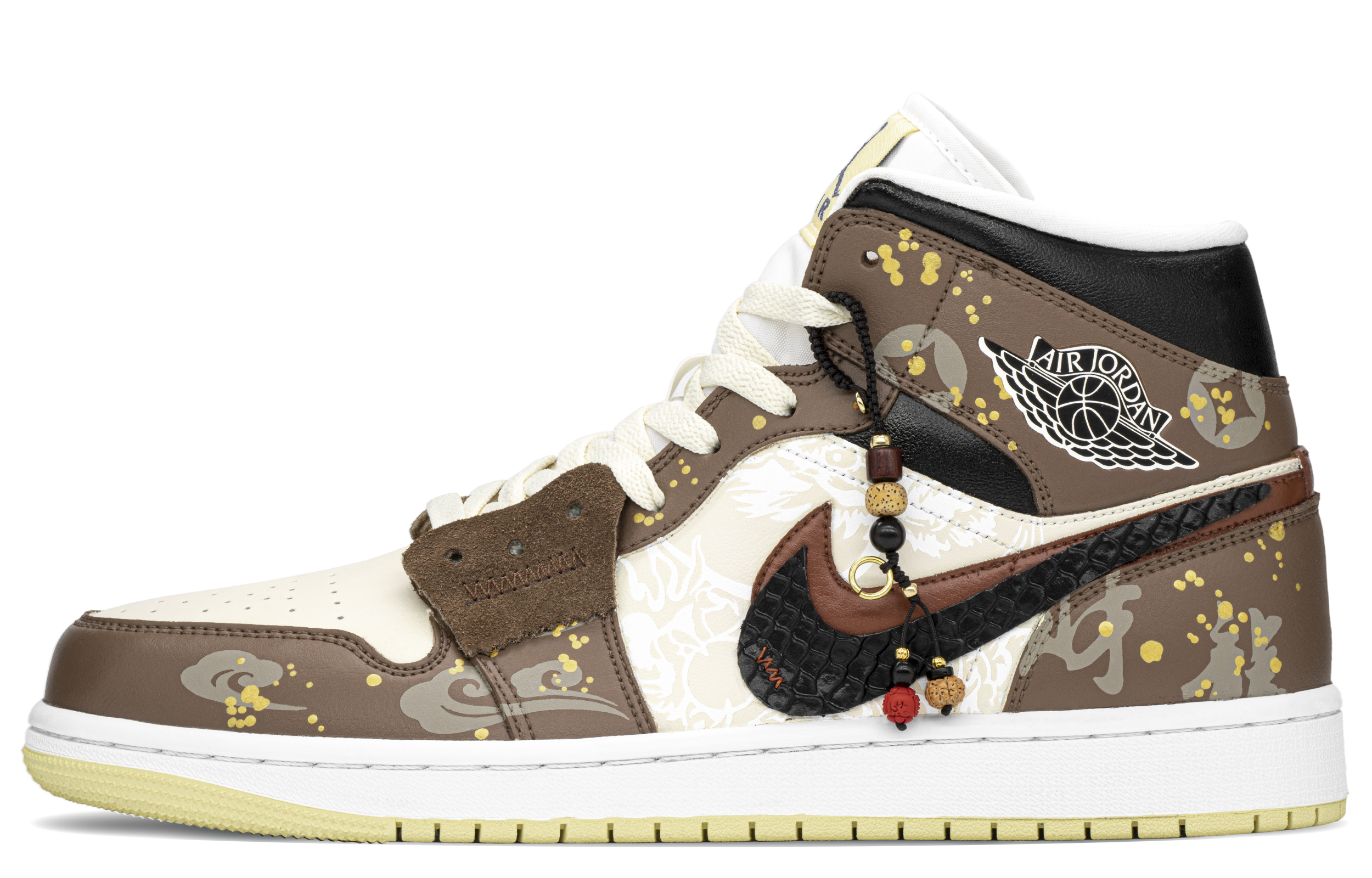 Кеды женские Jordan Air Jordan 1 Mid красно-коричневые, 35.5 EU