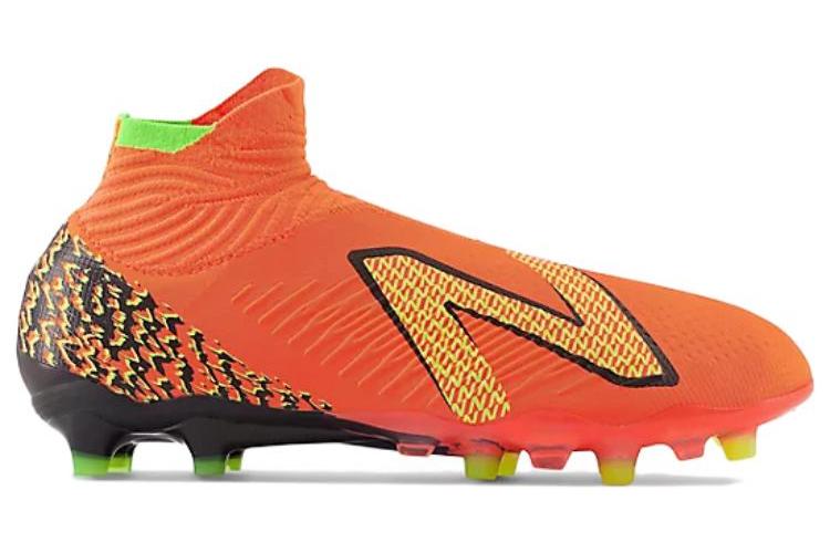 Футбольные бутсы мужские New Balance Tekela V4 Pro FG оранжево-зеленые, 42 EU