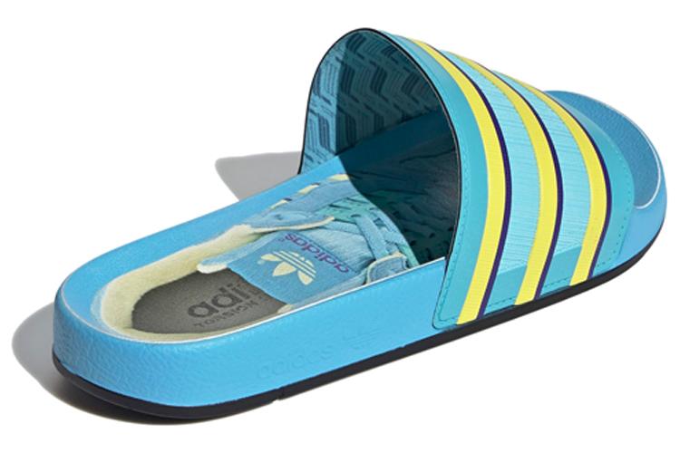 Шлепанцы унисекс Adidas ZX 8000, blue-yellow, 36 2/3 EU