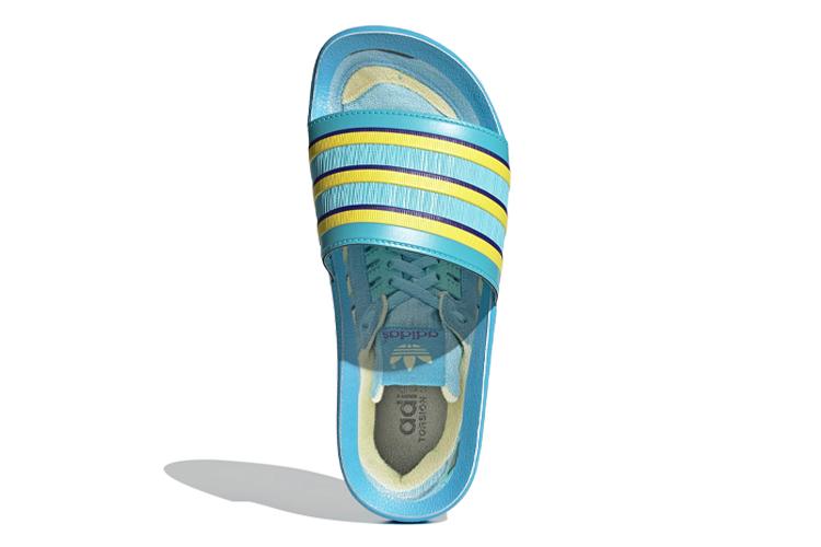 Шлепанцы унисекс Adidas ZX 8000, blue-yellow, 36 2/3 EU