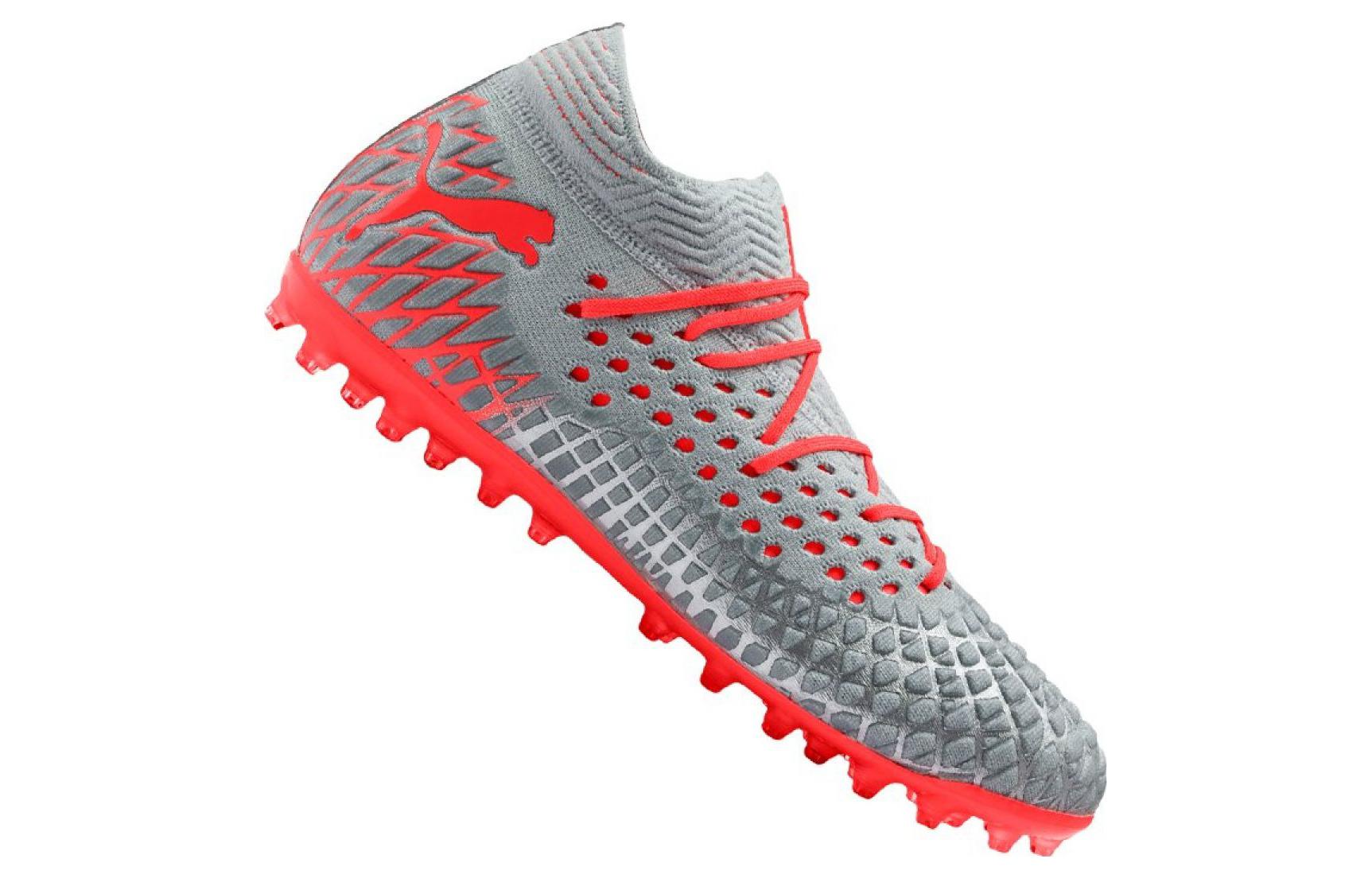 Футбольные бутсы мужские PUMA Future 4.1 Mg серые оранжевые, 45 EU