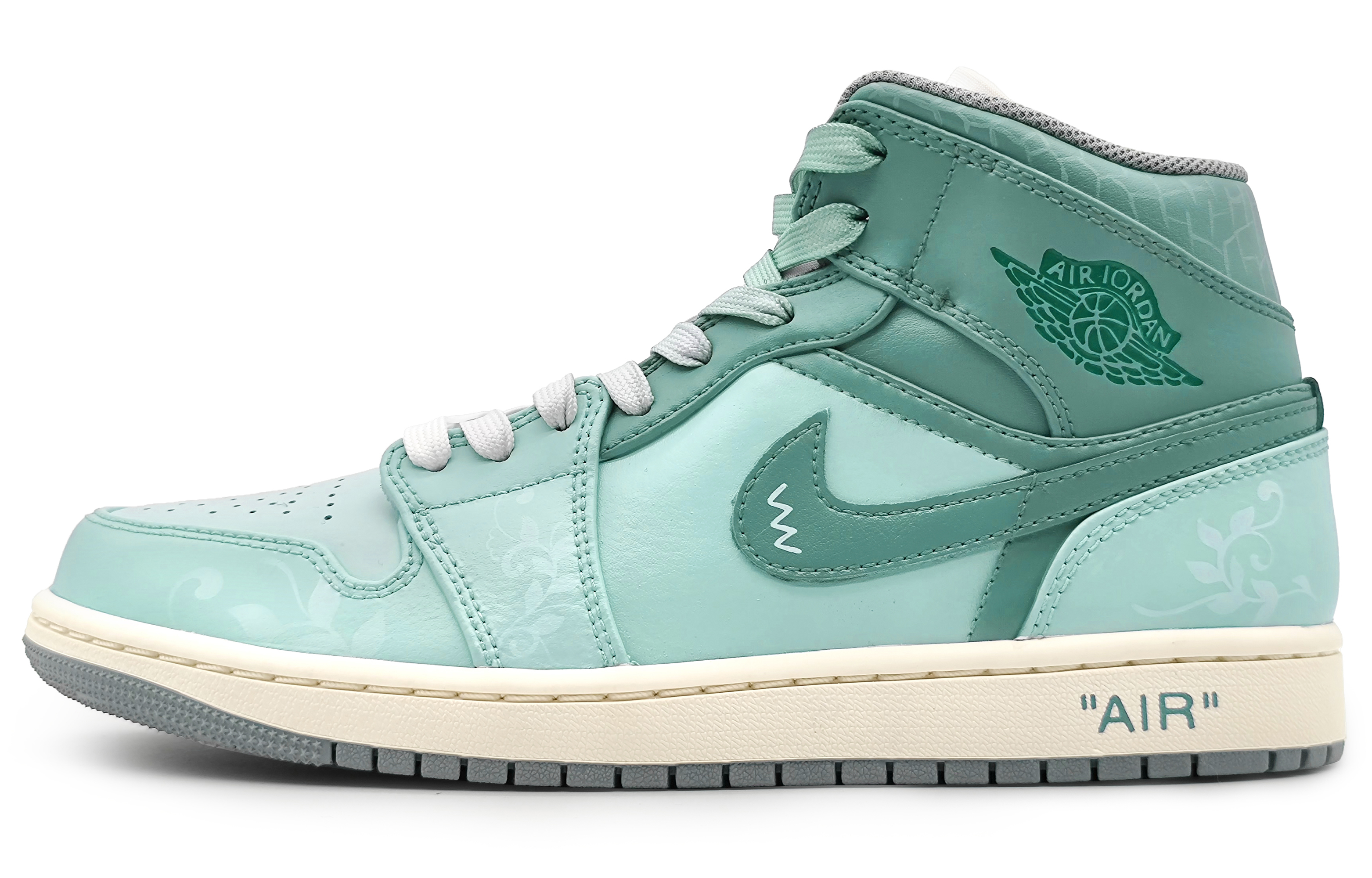 Кроссовки мужские Jordan Air Jordan 1 Mid винтажные, cyan, 45 EU