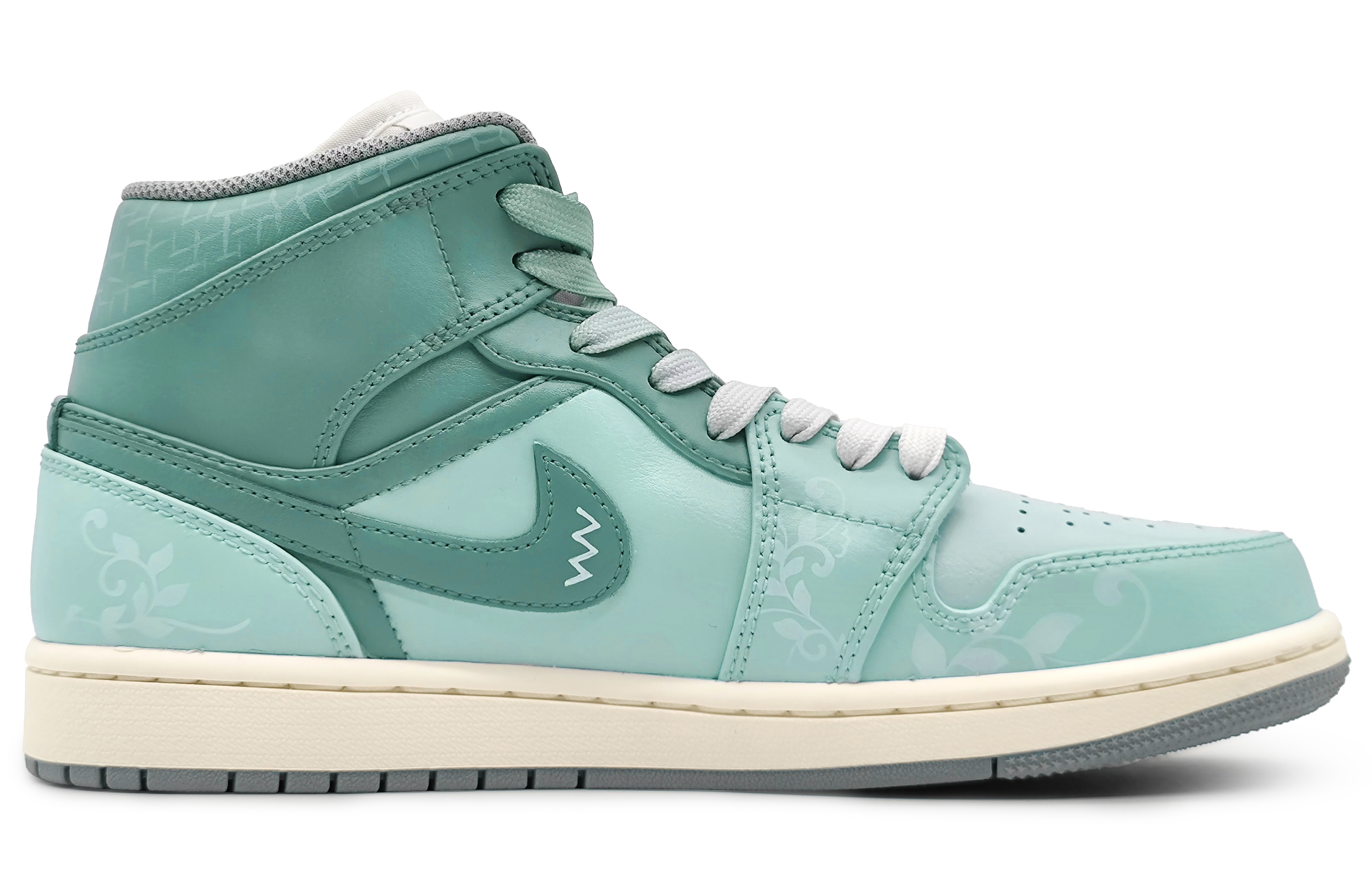 Кроссовки мужские Jordan Air Jordan 1 Mid винтажные, cyan, 45 EU