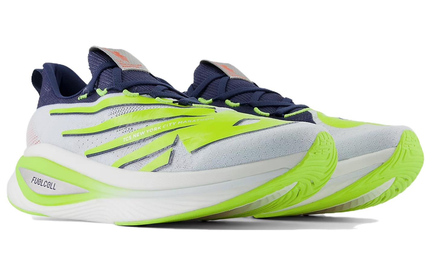 Кроссовки мужские New Balance FuelCell SC Elite V3, синие-зеленые, 42 EU