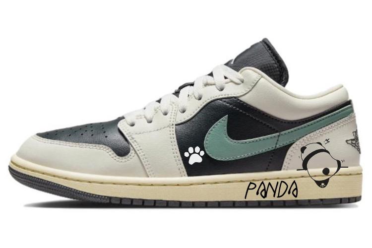 Кеды унисекс Jordan Air Jordan 1 Low-Top Vintage чёрно-зелёные, 37.5 EU