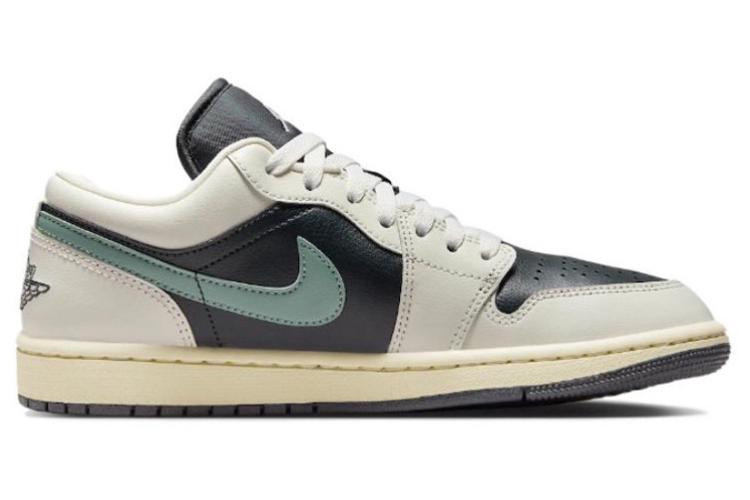 Кеды унисекс Jordan Air Jordan 1 Low-Top Vintage чёрно-зелёные, 37.5 EU