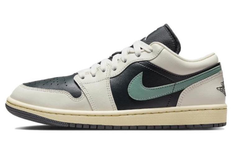 Кеды унисекс Jordan Air Jordan 1 Low-Top Vintage чёрно-зелёные, 37.5 EU