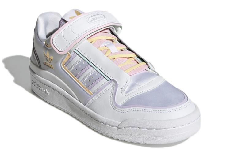 Кеды женские Adidas Forum Plus белые, розовые, фиолетовые, 39 1/3 EU