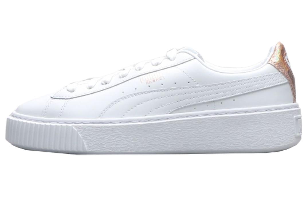 Кеды женские PUMA Basket Platform Low Top белые золотые, 37 EU