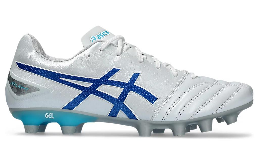 Футбольные бутсы унисекс ASICS DS LIGHT белые и синие, 42.5 EU