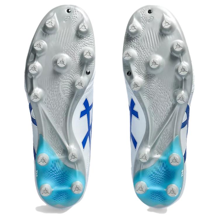 Футбольные бутсы унисекс ASICS DS LIGHT белые и синие, 42.5 EU