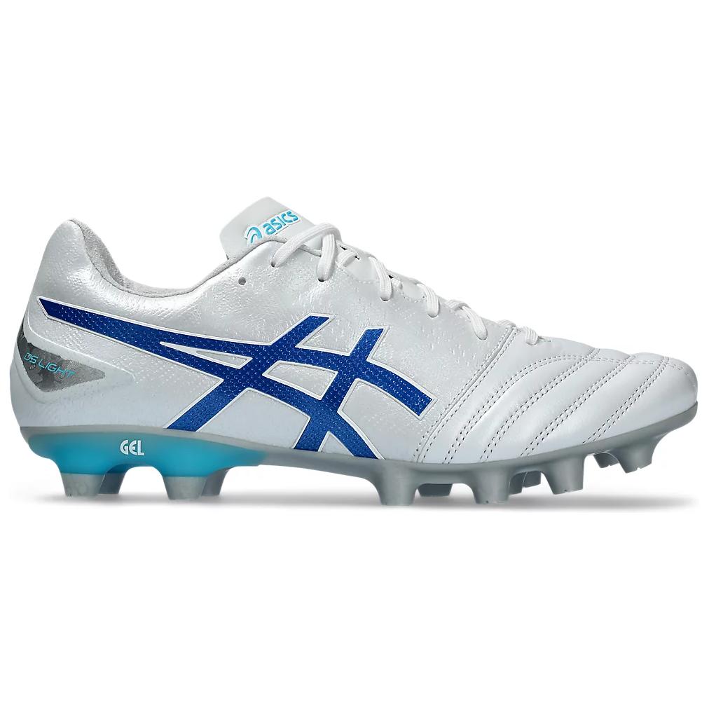 Футбольные бутсы унисекс ASICS DS LIGHT белые и синие, 42.5 EU