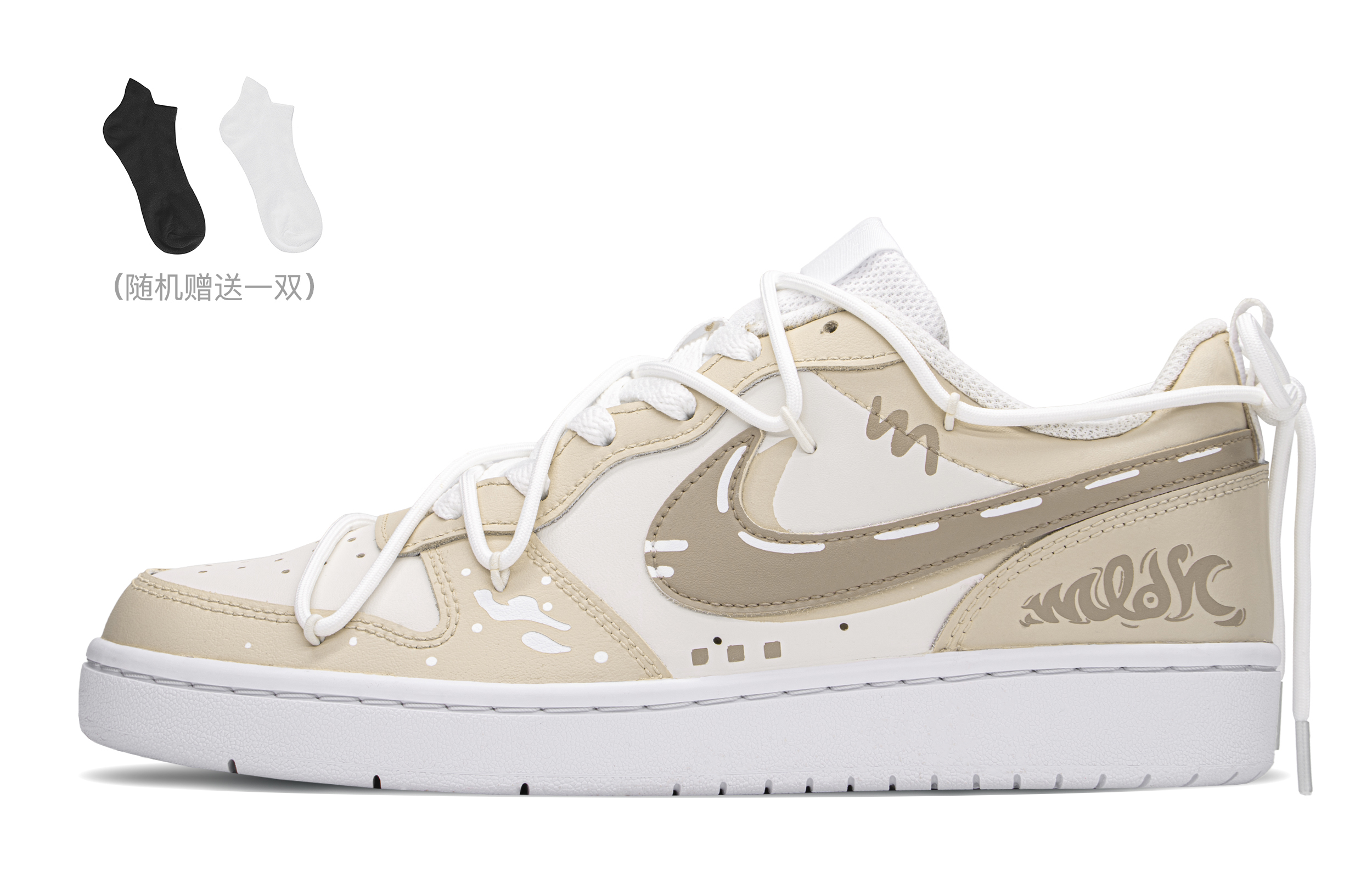 Кеды женские Nike BQ5448-100 коричневые/бежевые