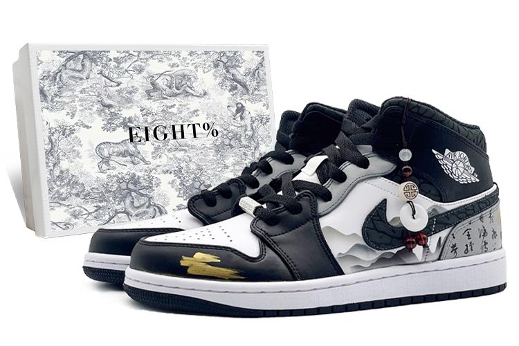 Кроссовки мужские Jordan Air Jordan 1 Mid черные, 42 EU