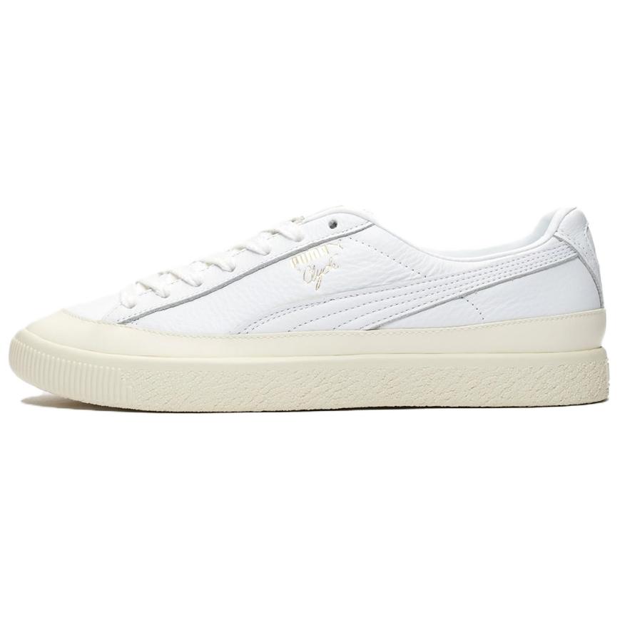Кеды унисекс PUMA Clyde Rubber Toe Leather Leisure белые