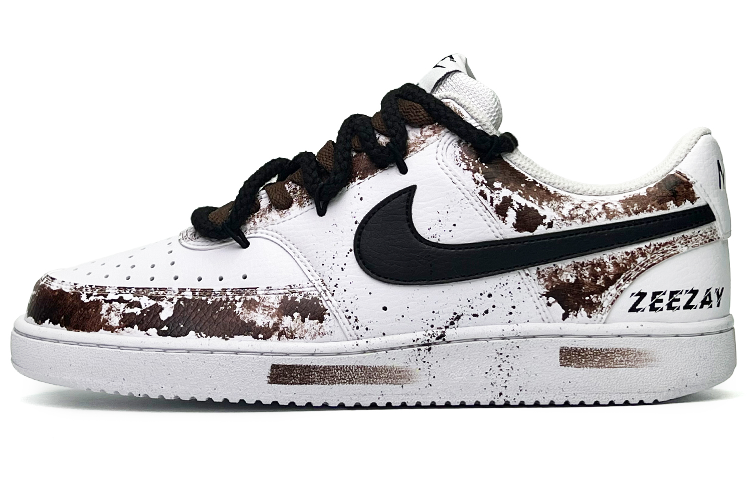 Кеды унисекс Nike Court Borough Low-Top белые и коричневые, 44 EU